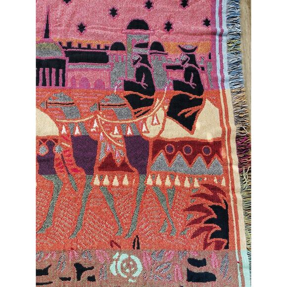 Woven Tapestry Throw Blanket Christmas Wise Men Child Born Bethlehem Reversible - Picture 11 of 16